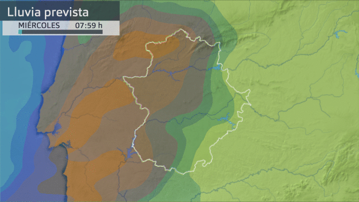 Previsión de lluvia para hoy en Extremadura