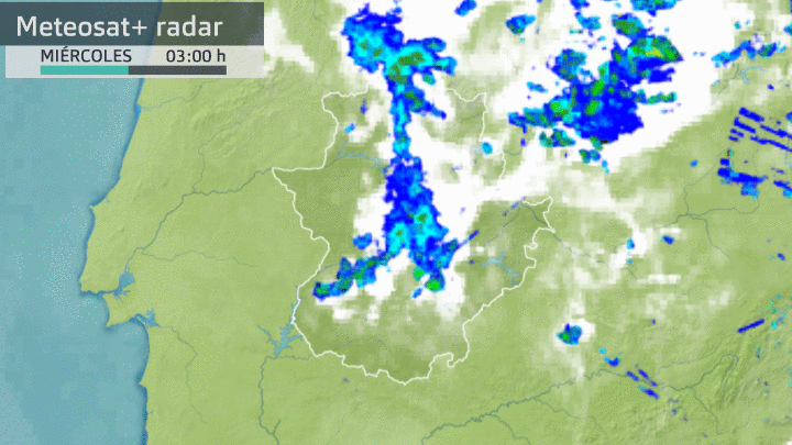 Imágenes del radar de Aemet y del Meteosat. Miércoles 22 de julio