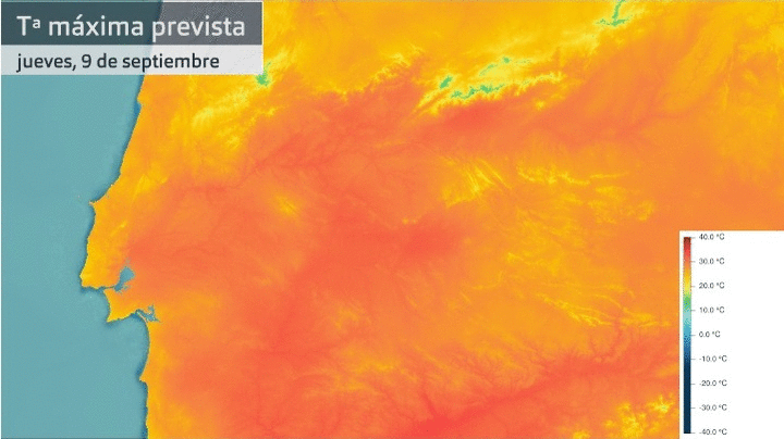 Temperatura máxima prevista para los 4 próximos días