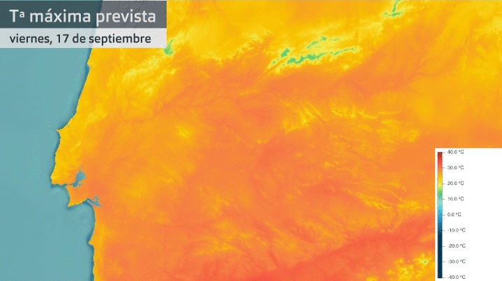 Temperatura máxima prevista para los 3 próximos días