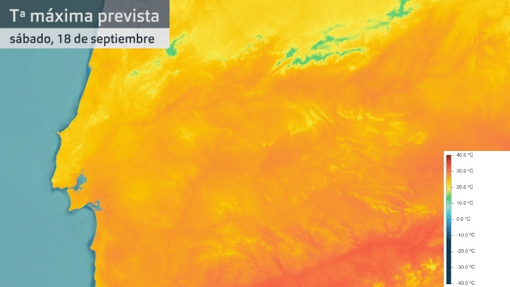 Temperatura máxima prevista para los 5 próximos días