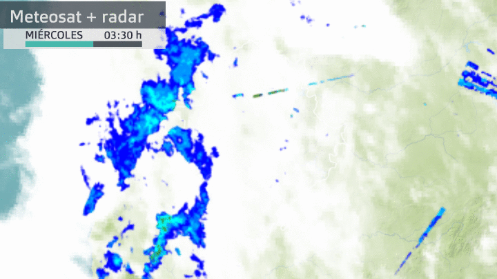 Imágenes del Meteosat + radar Aemet. Miércoles 20 de enero