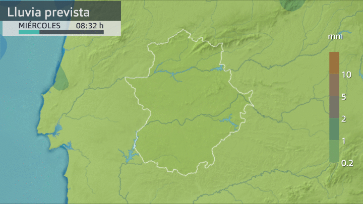 Previsión de lluvia para hoy miércoles 21 de abril en Extremadura