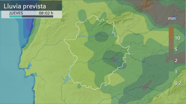 Previsión de lluvia para hoy jueves 22 de abril en Extremadura