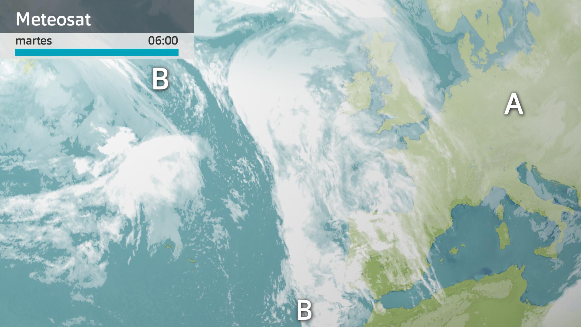 Imagen del Meteosat martes 18 de febrero 6 h.