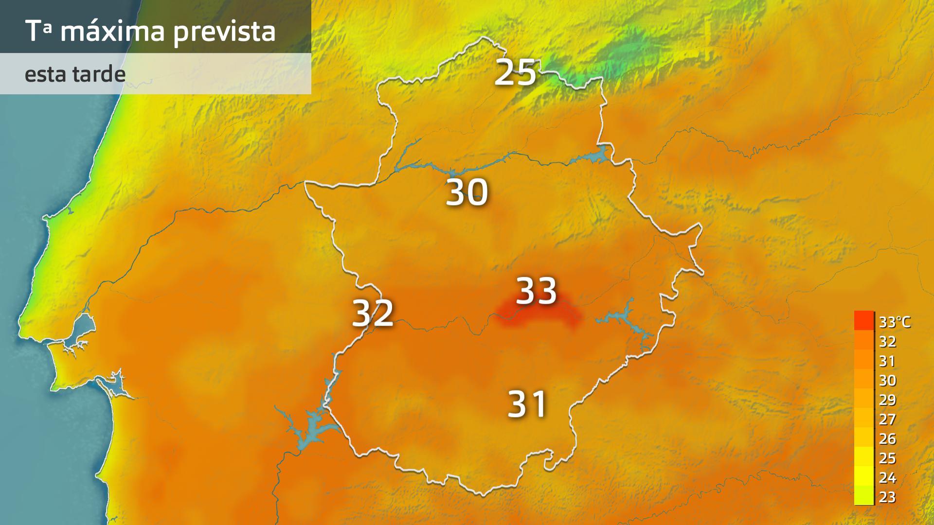 Temperatura máxima prevista para hoy viernes 10 de mayo