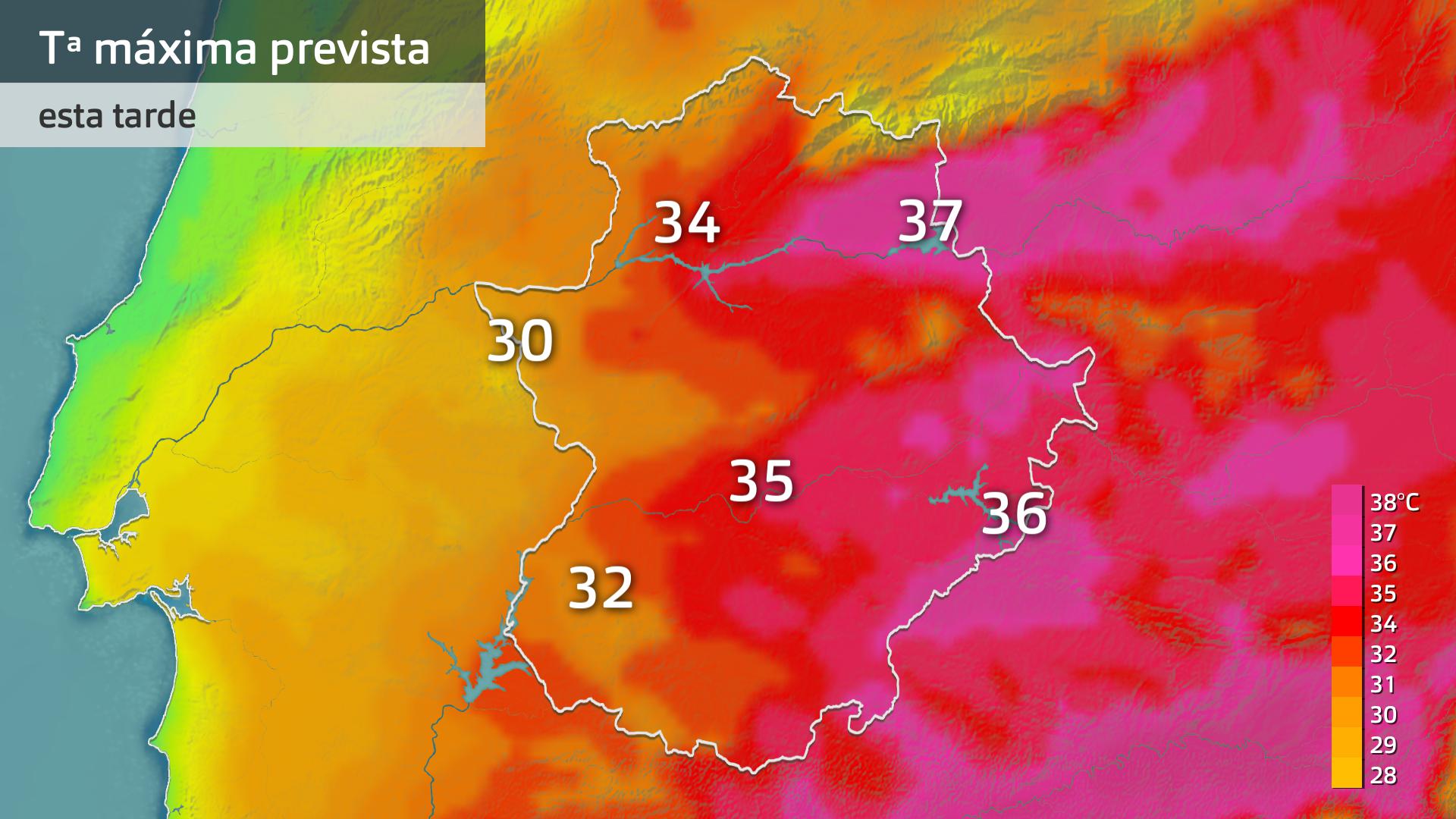 Temperatura máxima prevista para hoy martes 25 de junio