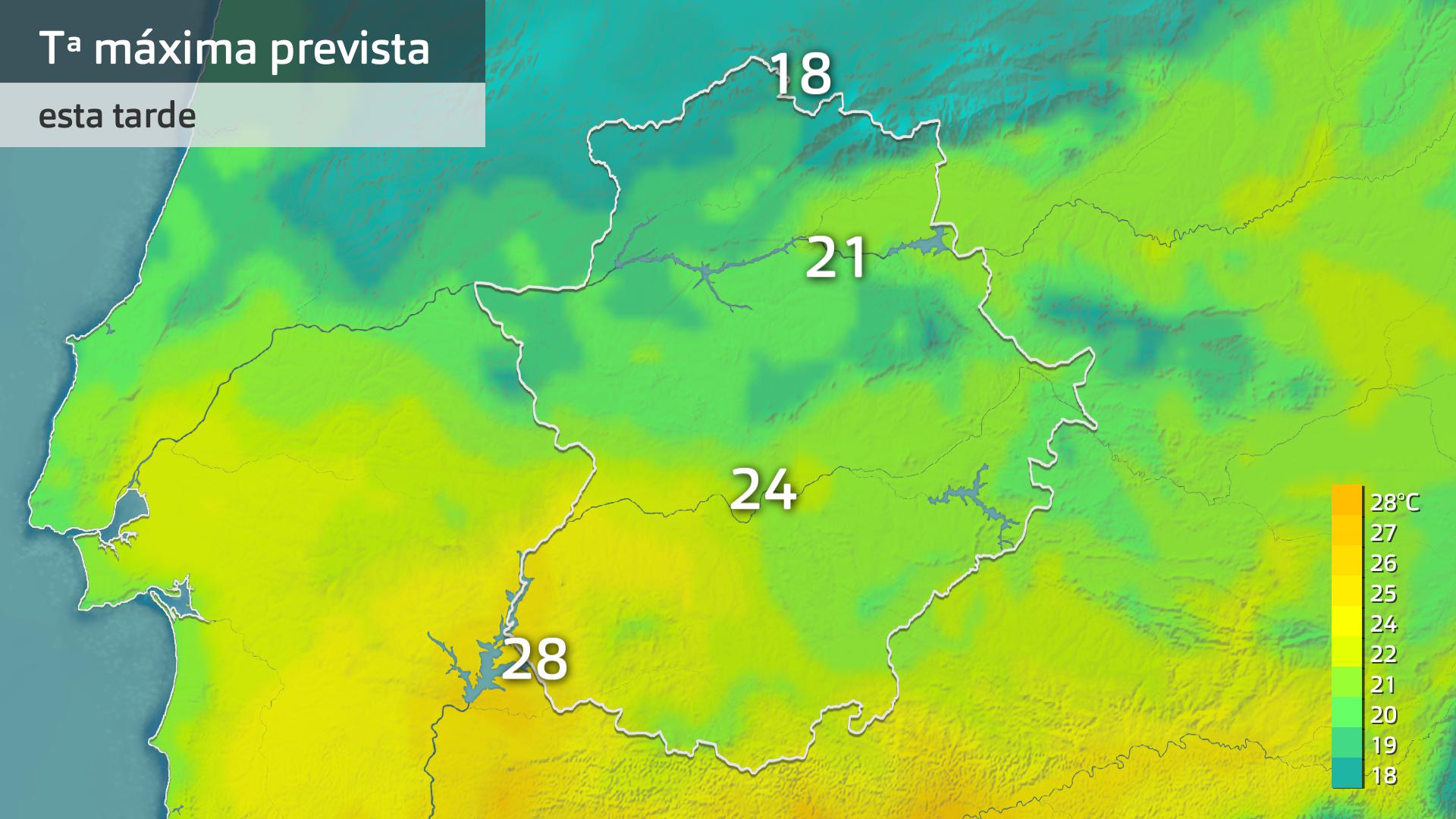 Temperatura máxima prevista para hoy martes 24 de septiembre