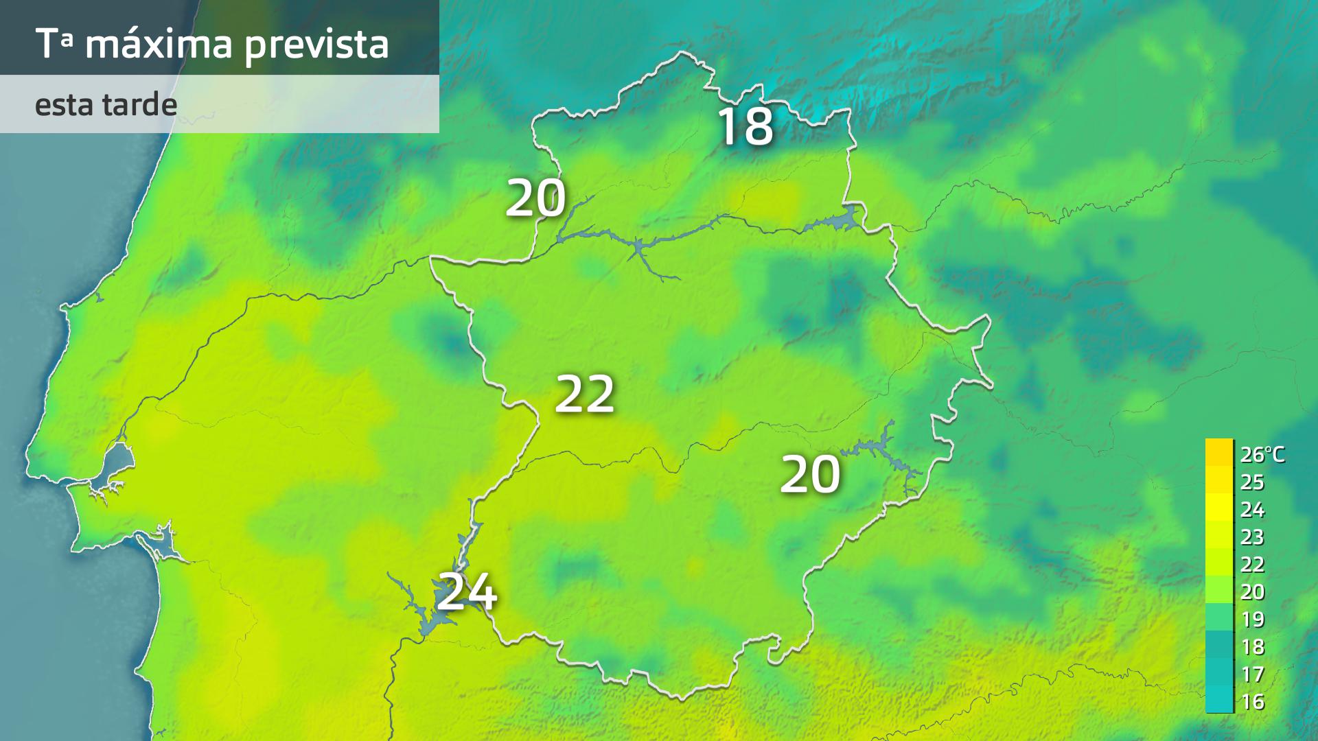 Temperatura máxima prevista para hoy jueves 10 de octubre