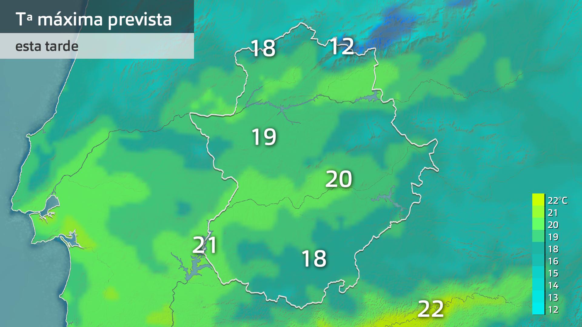 Temperatura máxima prevista para hoy jueves 17 de octubre