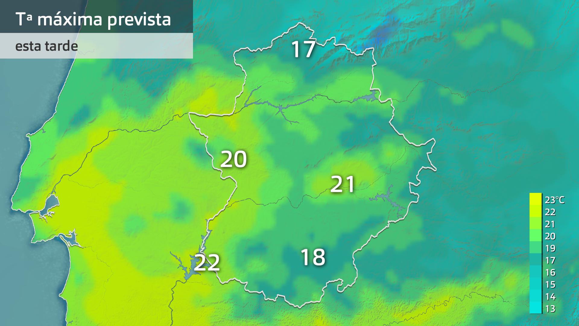 Temperatura máxima prevista para hoy viernes 18 de octubre