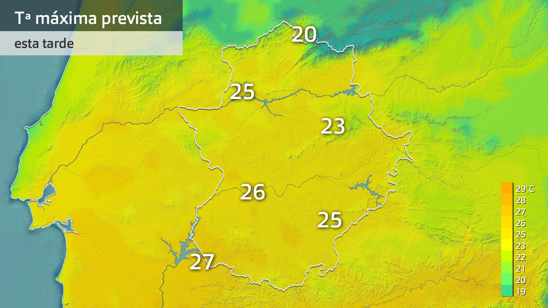 Temperatura máxima prevista para hoy martes 22 de octubre