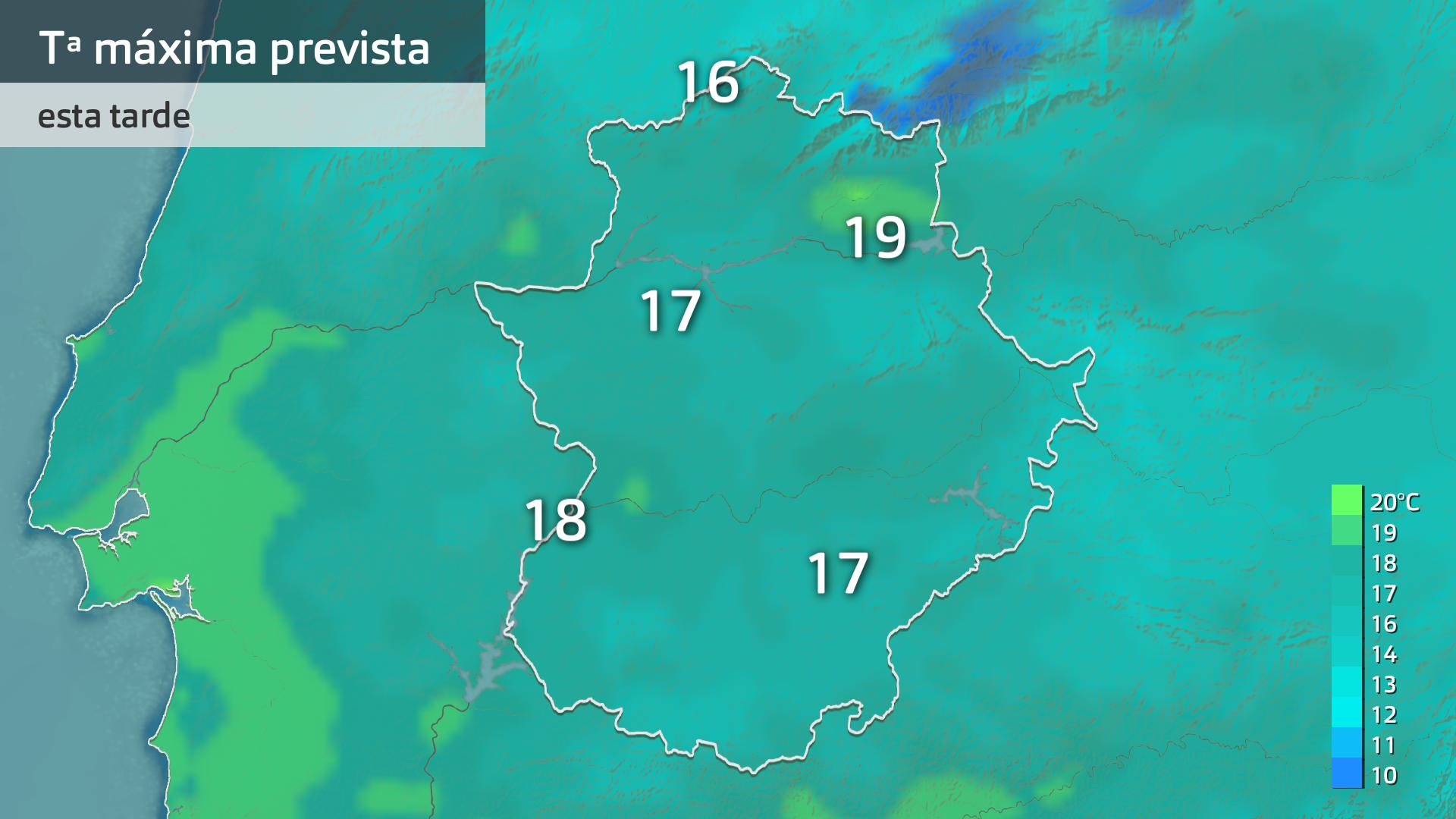 Temperatura máxima prevista para hoy miércoles 20 de noviembre