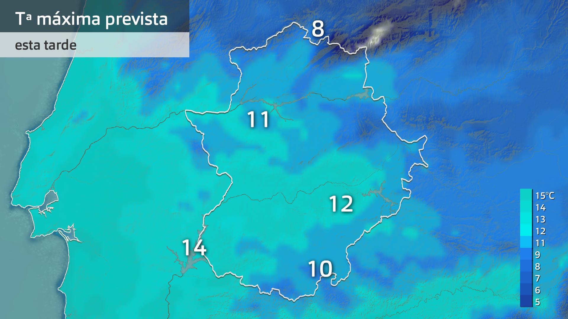 Temperatura máxima prevista para hoy miércoles 11 de diciembre