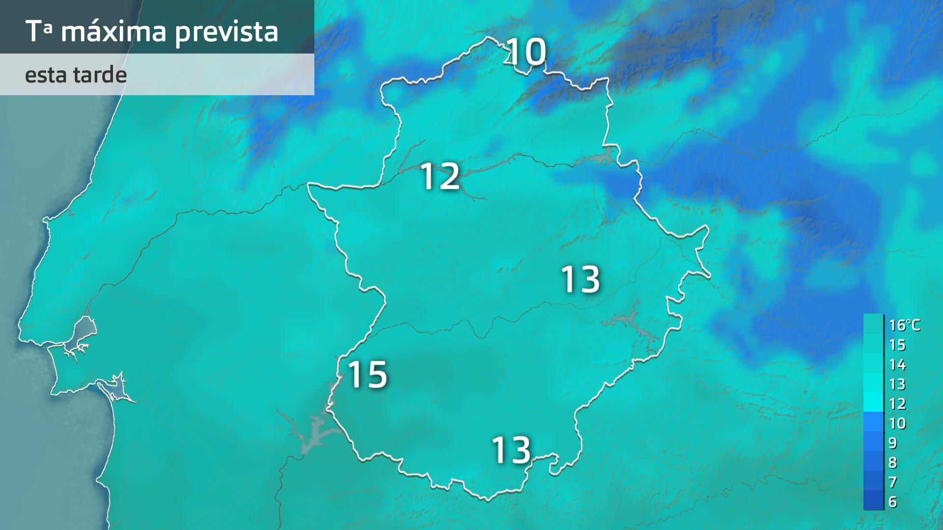 Temperatura máxima prevista para hoy lunes 16 de diciembre