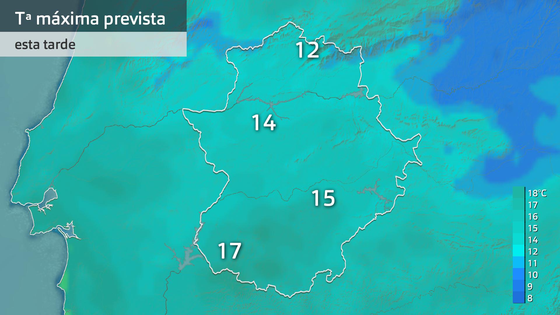 Temperatura máxima prevista para hoy martes 17 de diciembre