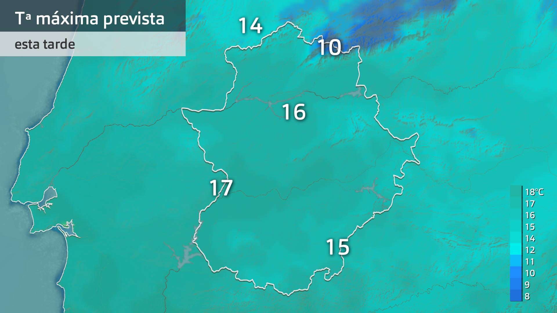 Temperatura máxima prevista para hoy jueves 19 de diciembre