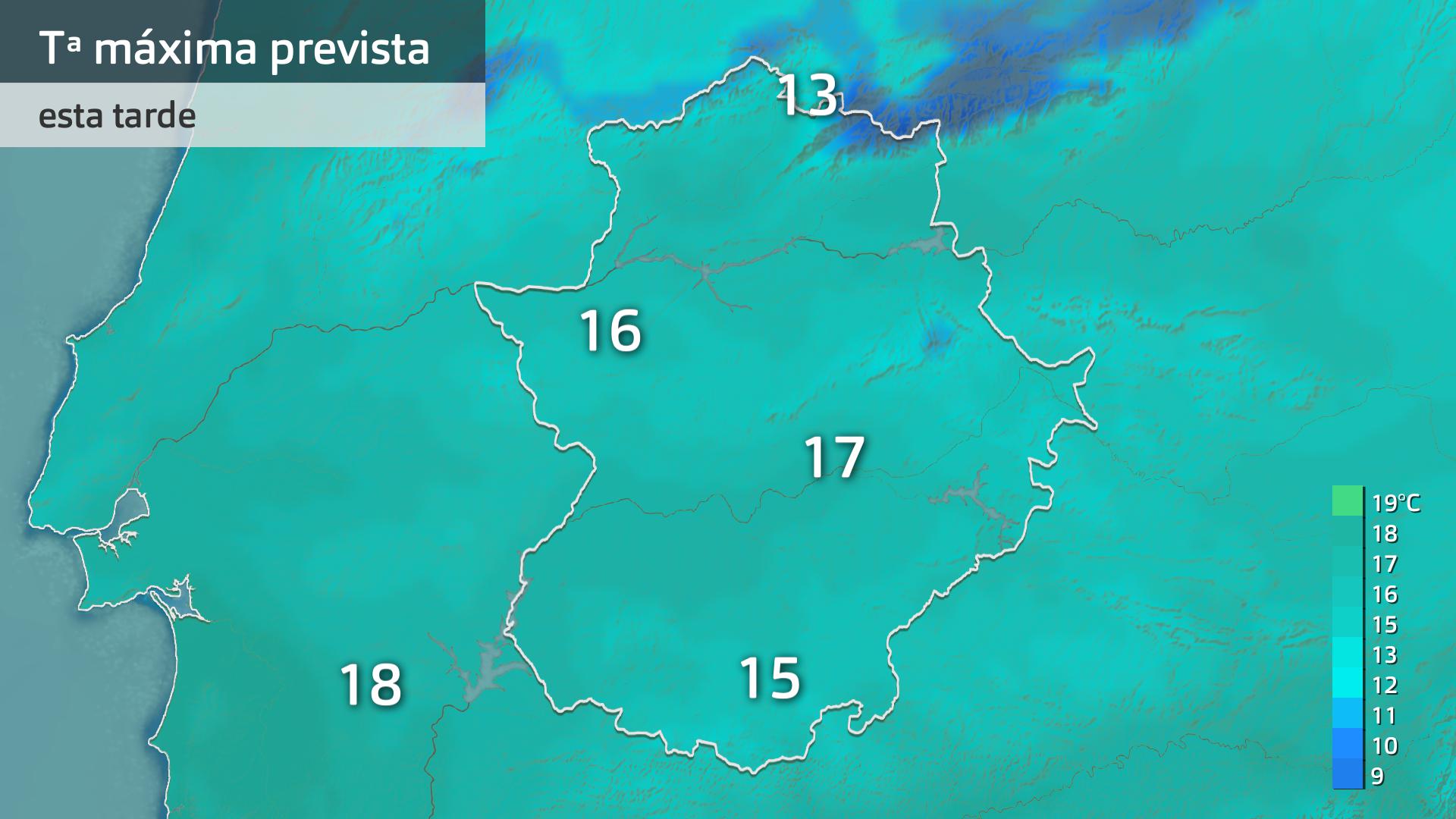 Temperatura máxima prevista para hoy lunes 10 de febrero