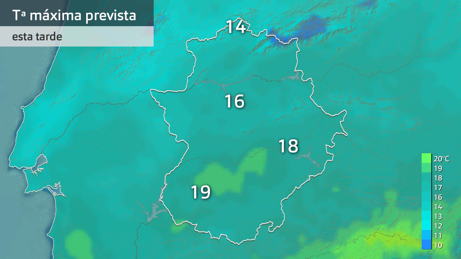 Temperatura máxima prevista para hoy lunes 17 de febrero