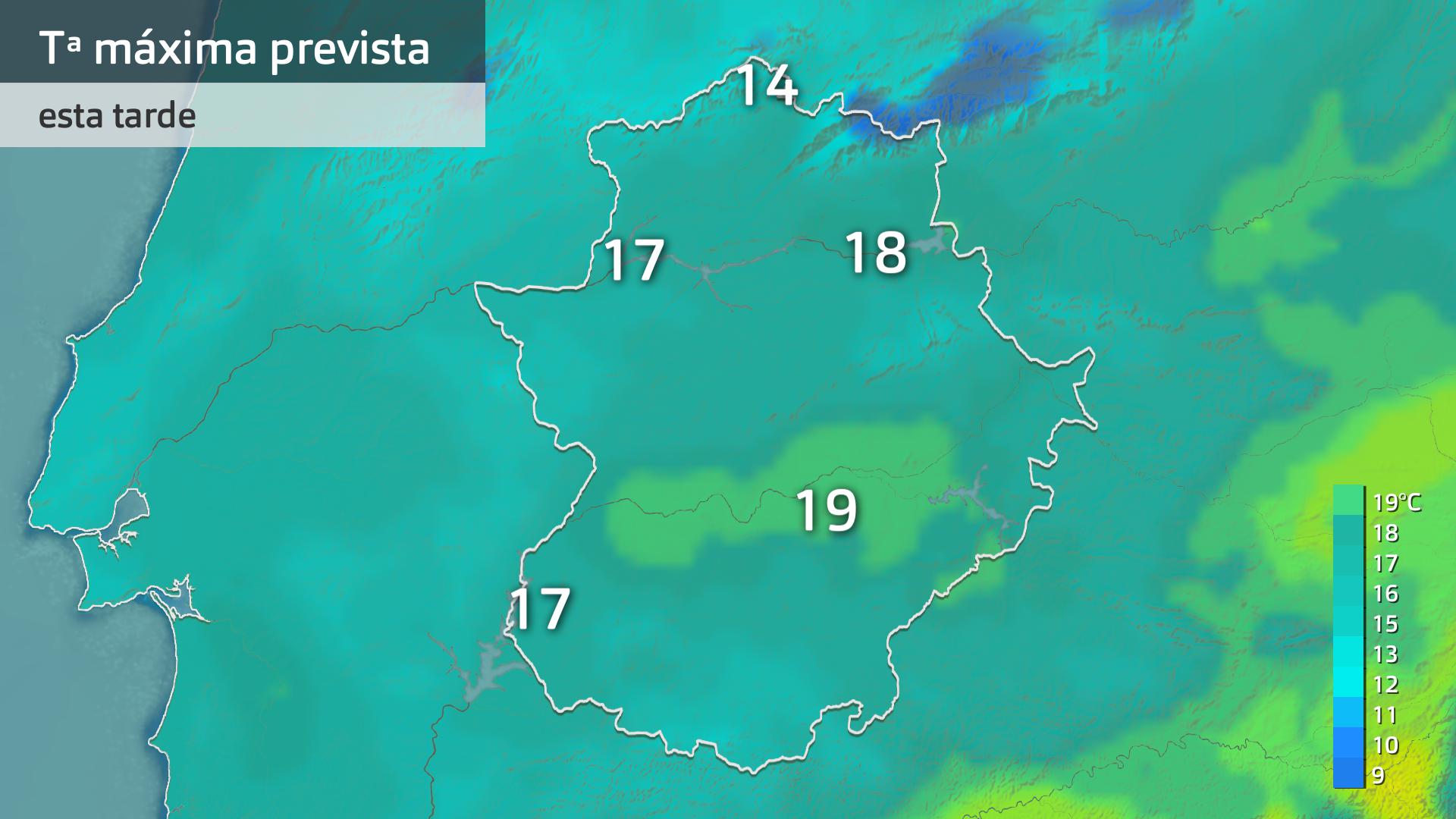 Temperatura máxima prevista para hoy martes 18 de febrero