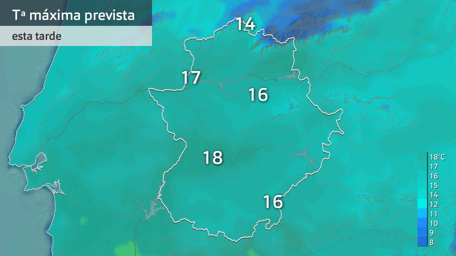 Temperatura máxima prevista para hoy martes 25 de febrero