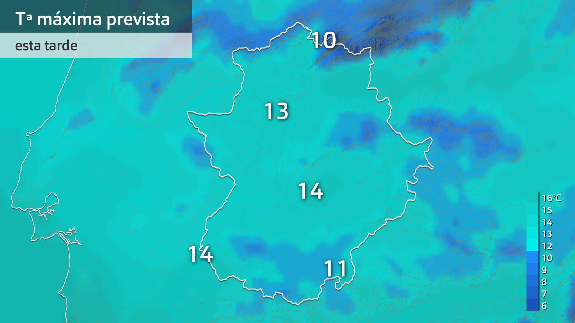 Temperatura máxima prevista para hoy miércoles 12 de marzo