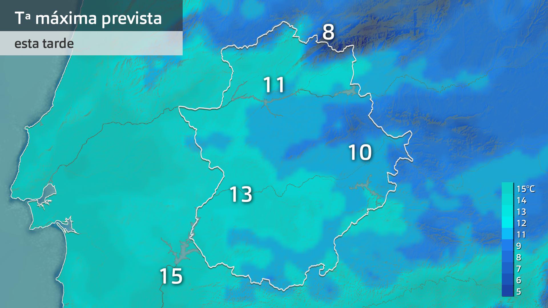 Temperatura máxima prevista para hoy jueves 13 de marzo