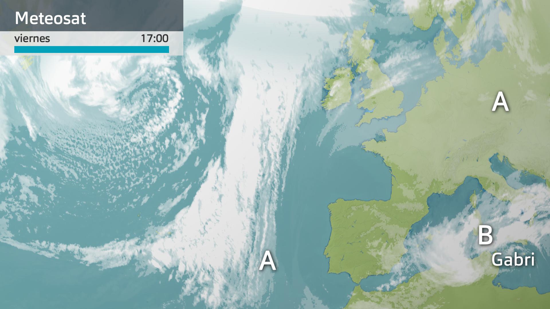 Imagen del Meteosat a las 17:00 horas