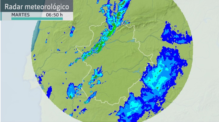 Imagen del rada meteorológico de Aemet. Martes 14 de septiembre 6:50 h.