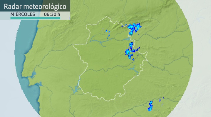 Imagen del radar meteorológico de Aemet. Miércoles 15 de septiembre 6:30 h.