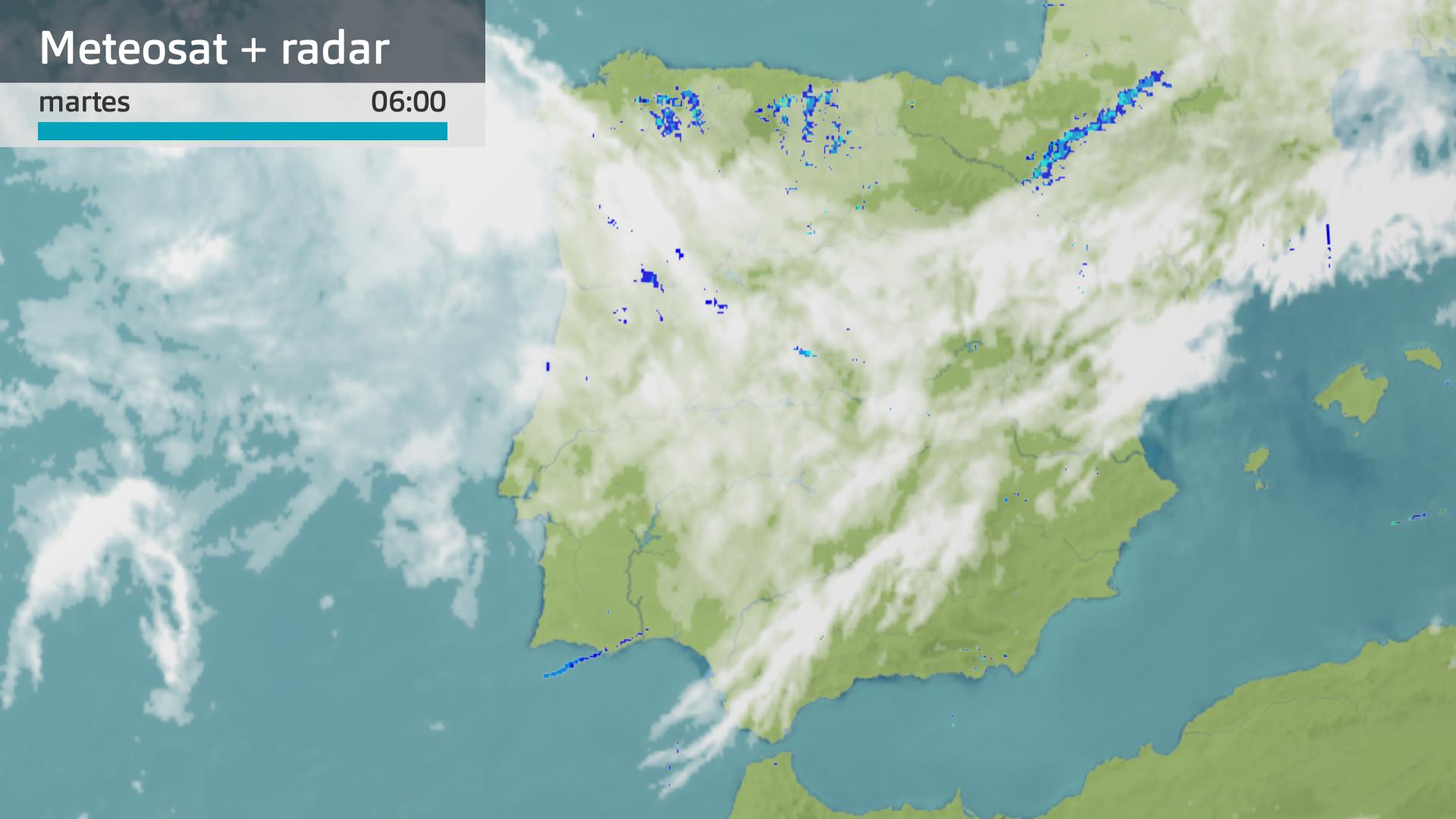 Imagen del Meteosat + radar meteorológico martes 24 de septiembre