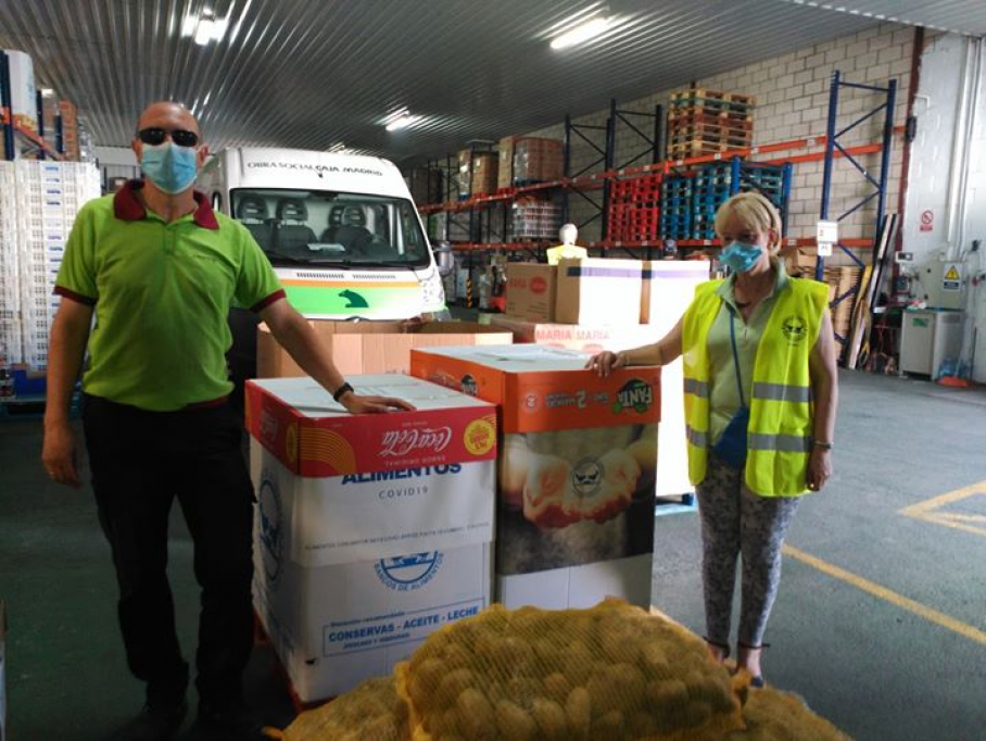 Voluntarios de la delegación placentina del Banco de Alimentos.