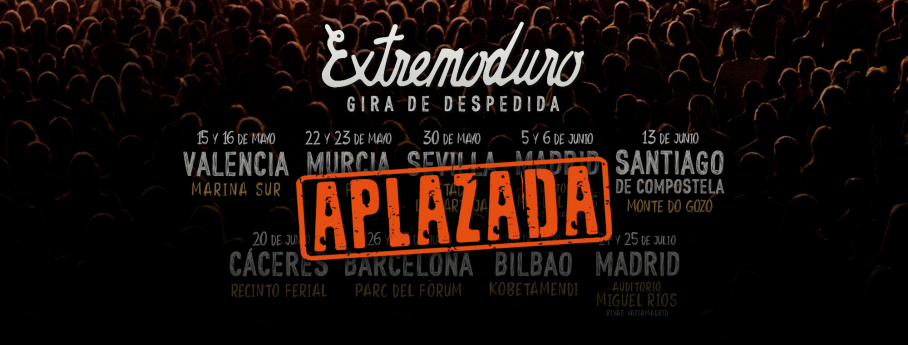 Imagen de los conciertos de la gira aplazados por el coronavirus