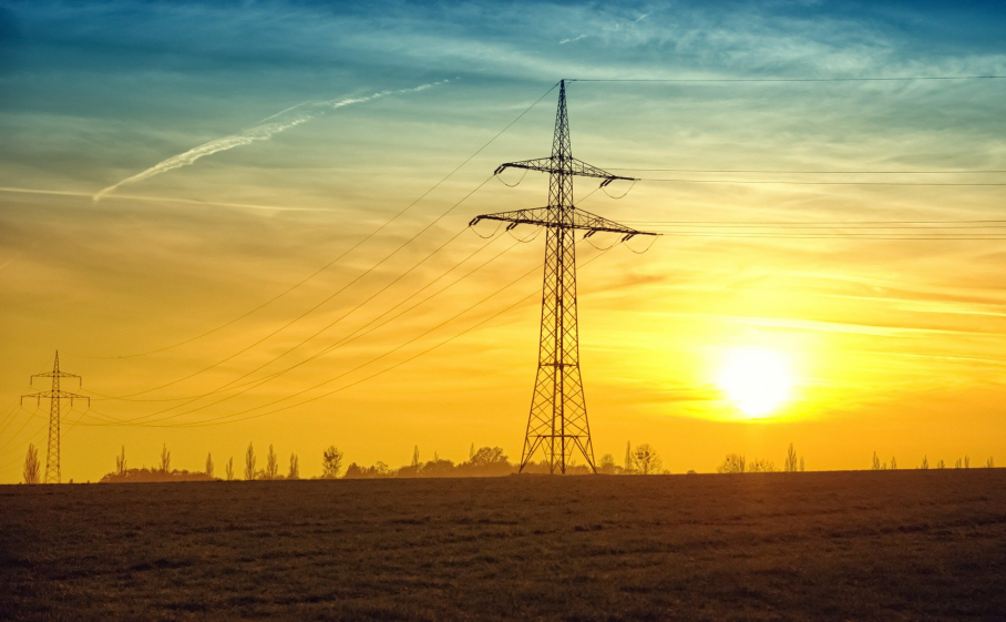 Vista de un tendido eléctrico.