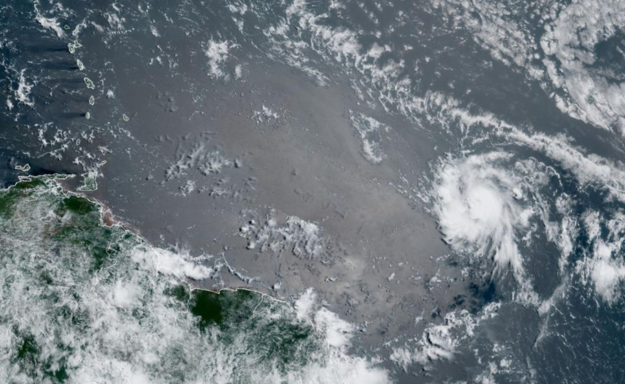 Imagen satélite de la tormenta tropical Gonzalo