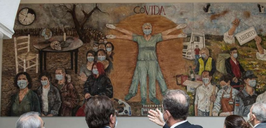 Cuadro homenaje a las víctimas de la covid-19