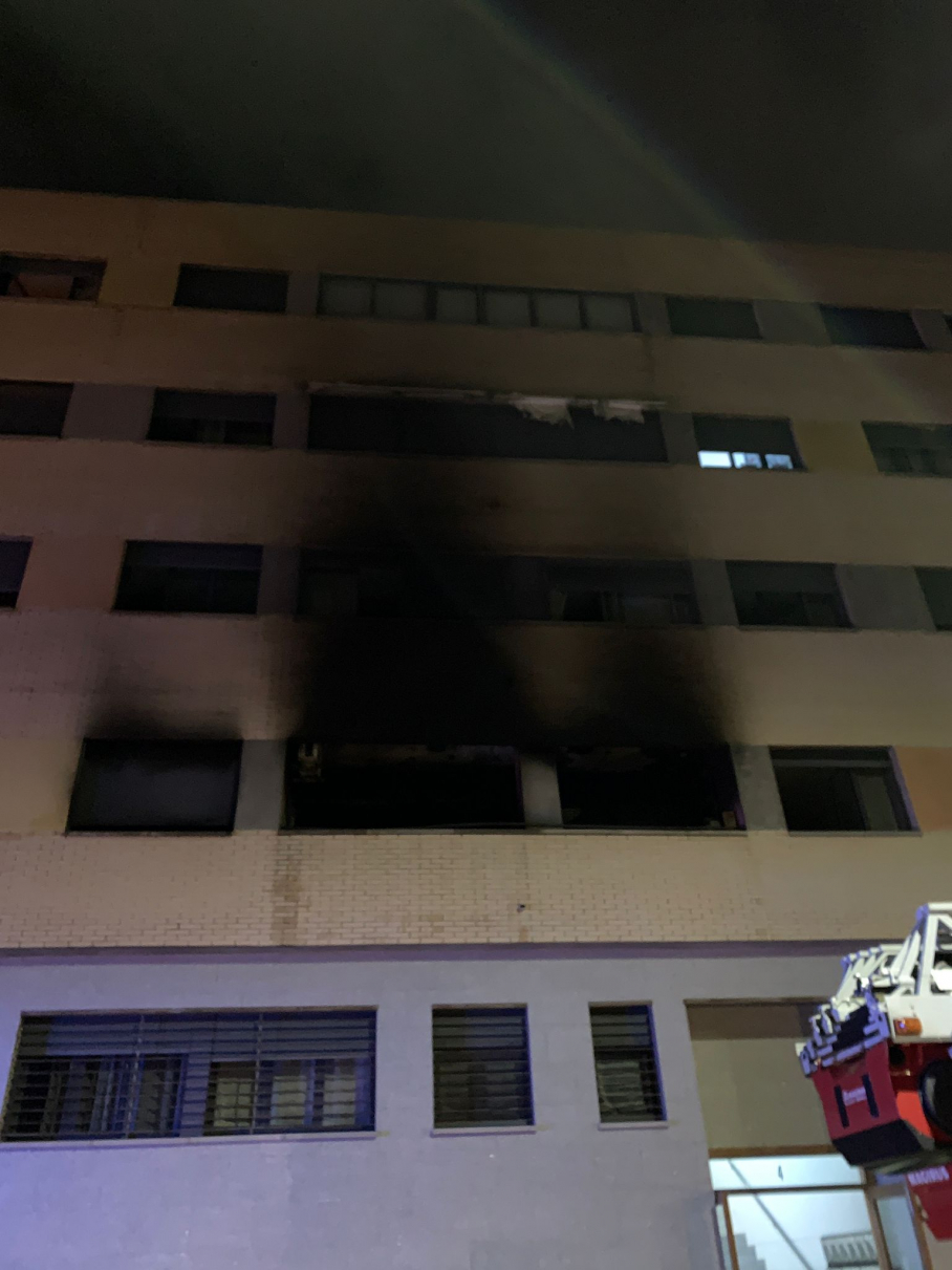 Incendio calle Valentín Falcato de Badajoz
