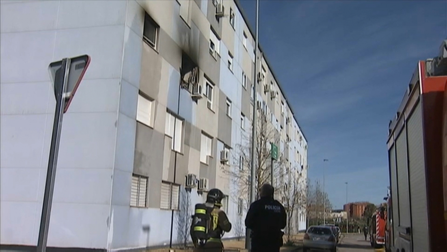 Incendio en Cáceres