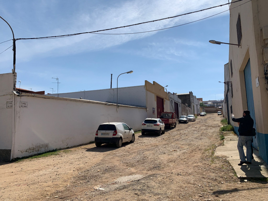 Calle de Almendralejo donde se ha producido el accidente laboral mortal