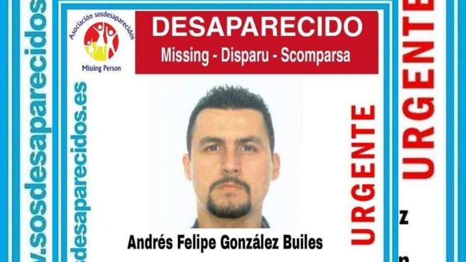 Cartel desaparición Andrés Felipe González Builes