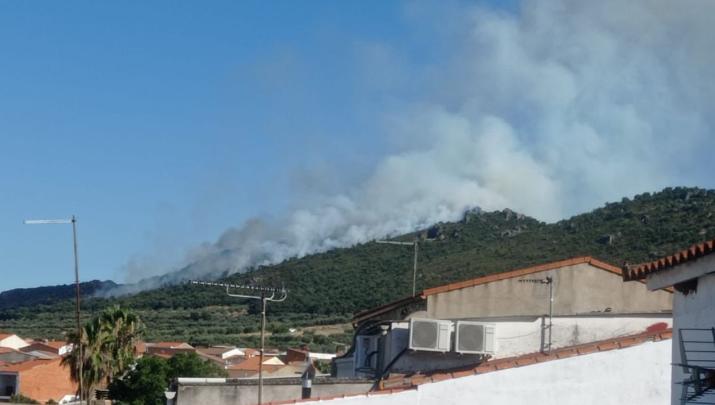 Incendio en Oliva de Mérida