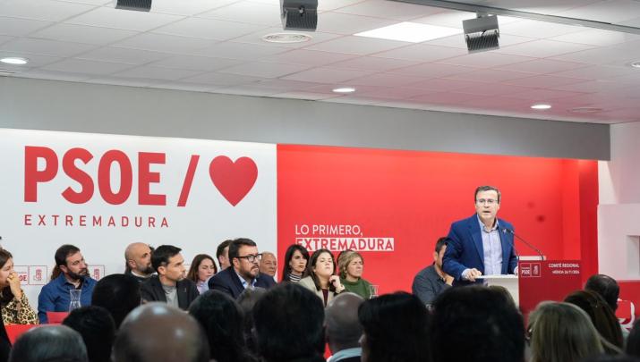 Miguel Ángel Gallardo interviene en el Comité Regional del PSOE de Extremadura