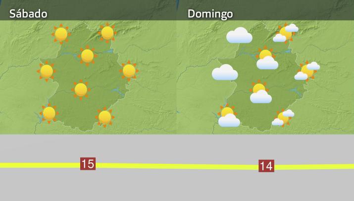 Mapa de previsión del sábado 18 y domingo 19 de enero