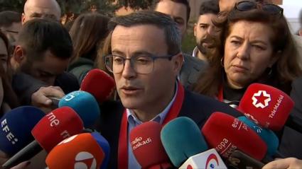 Miguel Ángel Gallardo, a su entrada en el Congreso Federal del PSOE en Sevilla