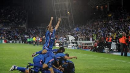 Jugadores del Getafe celebran un gol