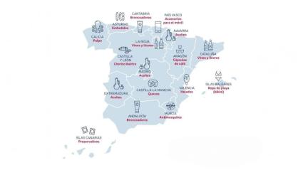 Mapa con productos mas robados por CCAA