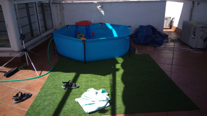 Piscina en una terraza