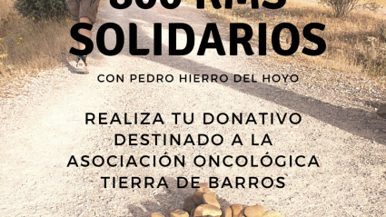 Cartel de la iniciativa solidaria de Pedro Hierro que hará el Camino de Santiago para recaudar fondos en la lucha contra el cáncer