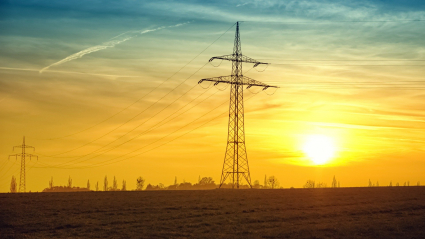 Vista de un tendido eléctrico.