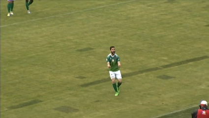 Carlos Andújar celebra un gol esta temporada